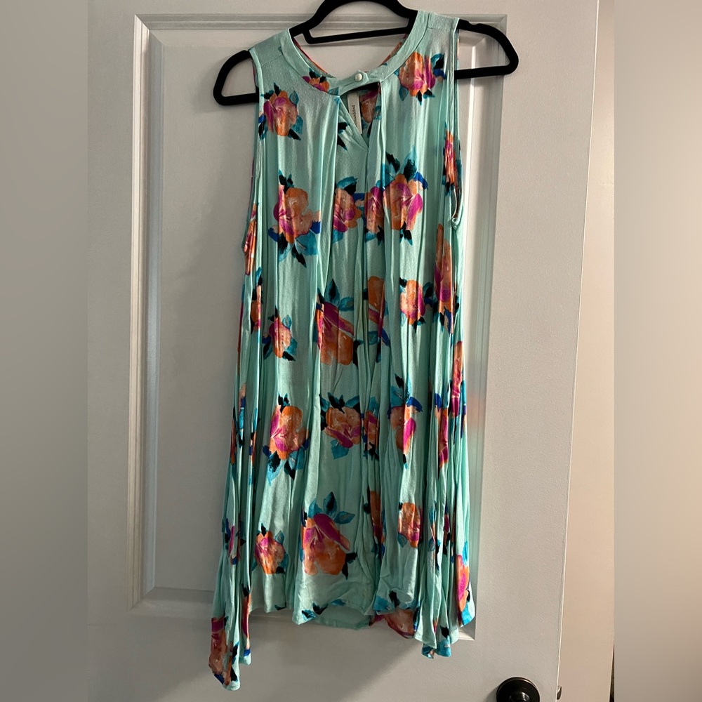 Blue floral shift dress